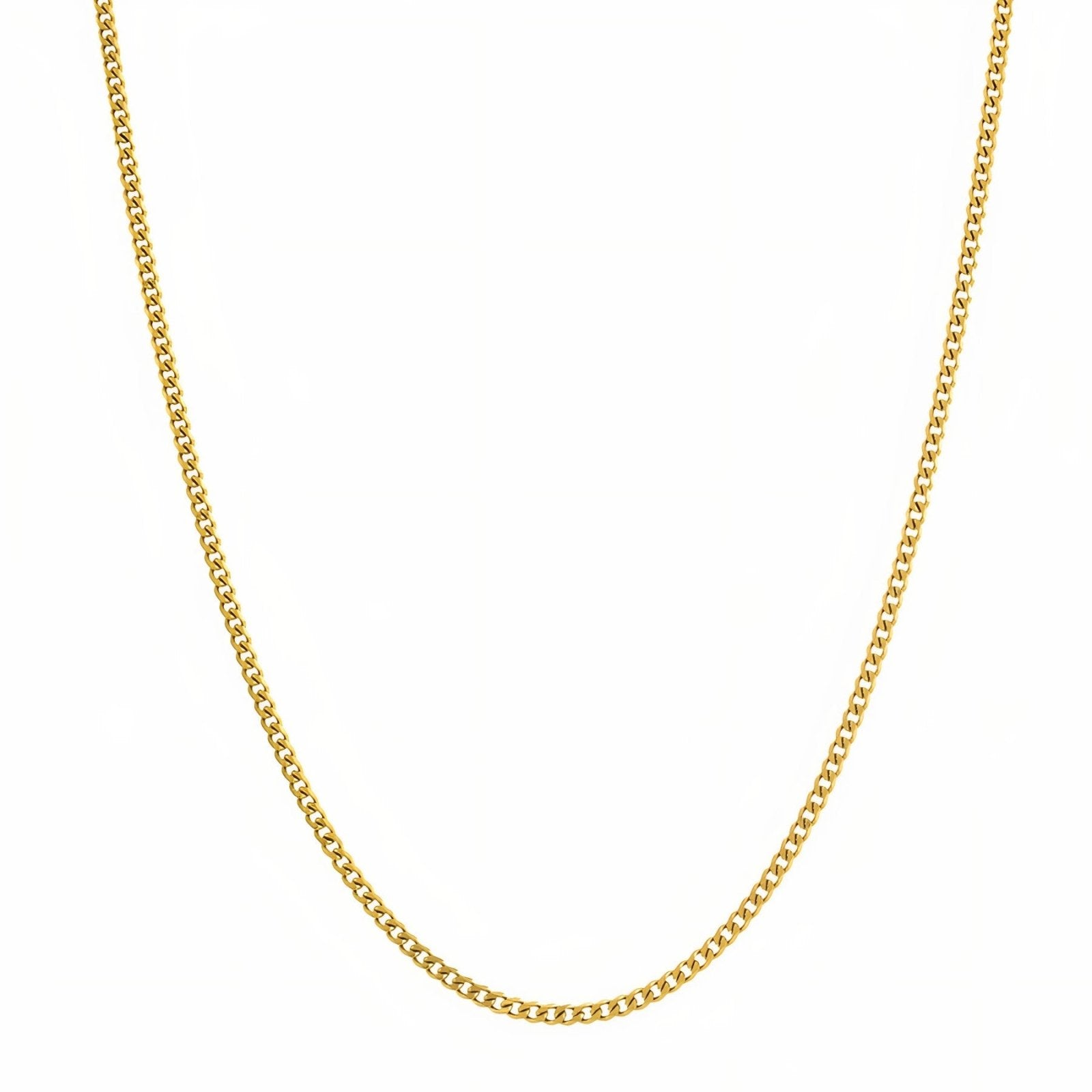Chaine cubaine 2,5 mm en acier inoxydable, fermoir mousqueton, style contemporain, pour hommes, modèle Domingo