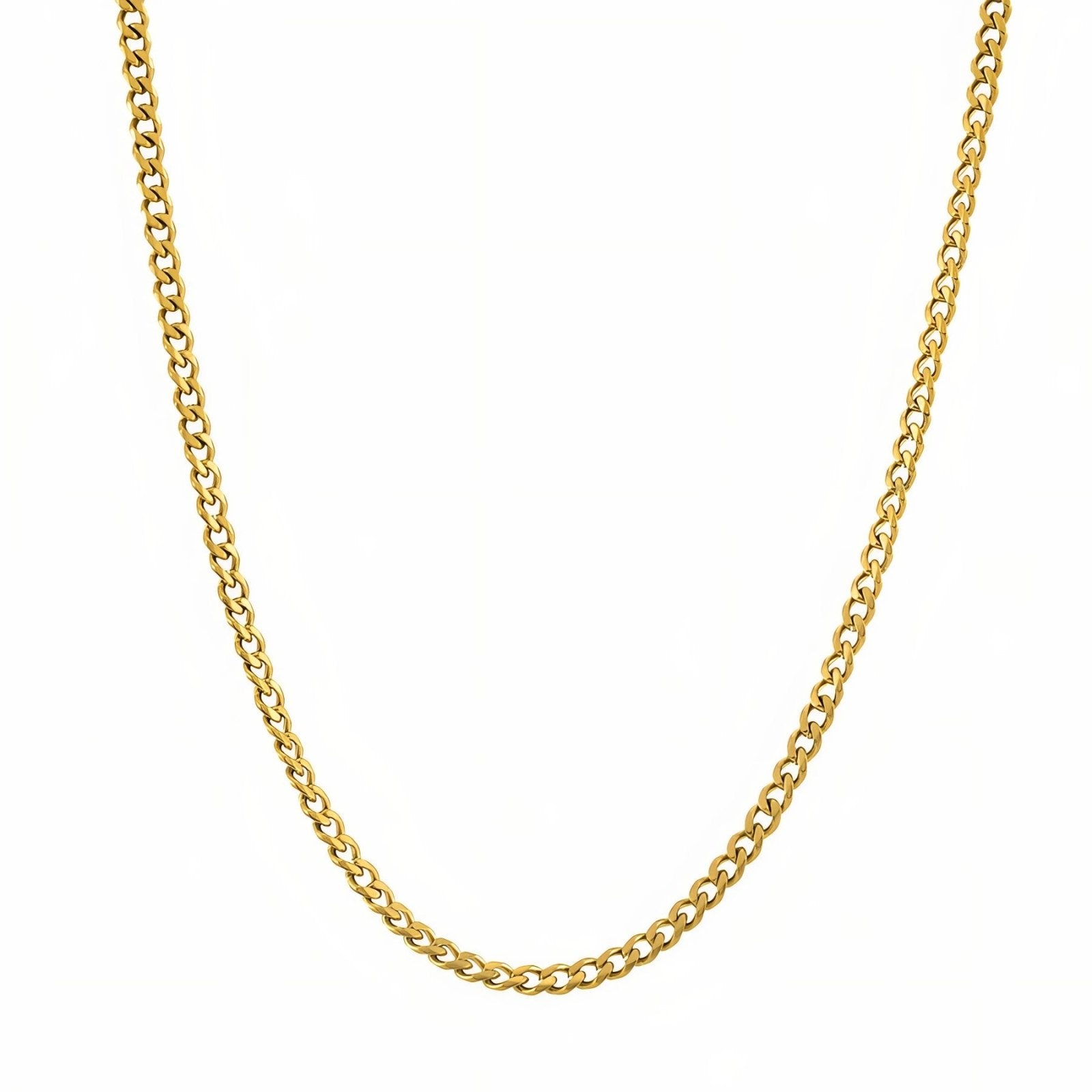 Chaine cubaine 4 mm en acier inoxydable, fermoir mousqueton, style urbain, pour hommes, modèle Domingo