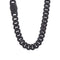 Chaine hip-hop ice pour homme, en cuivre noir, maille large 20 mm sertie de zircon noir