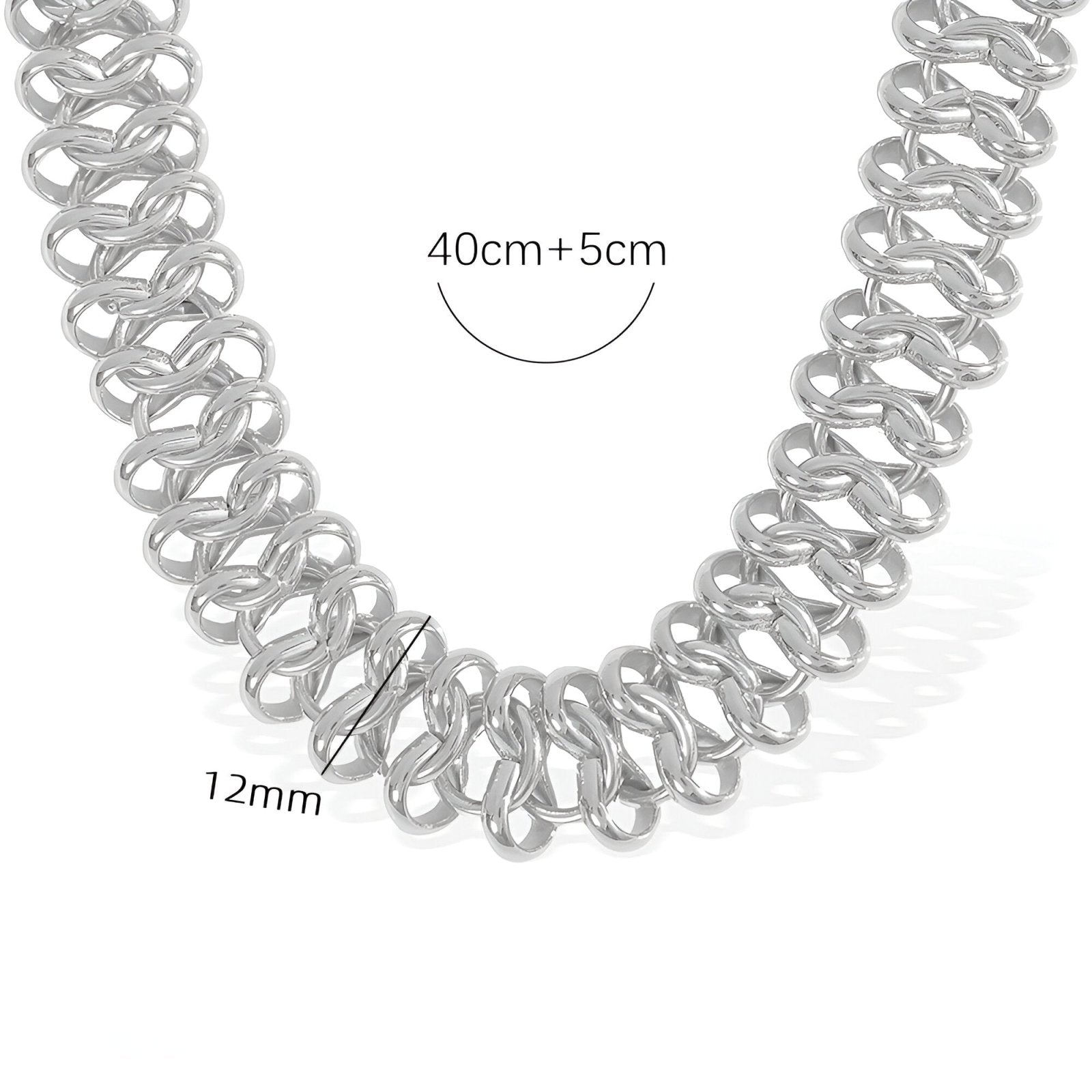 Chaîne maille européenne, design ajouré doré ou argenté, collier sculptural pour femme affirmé, modèle Gaïa