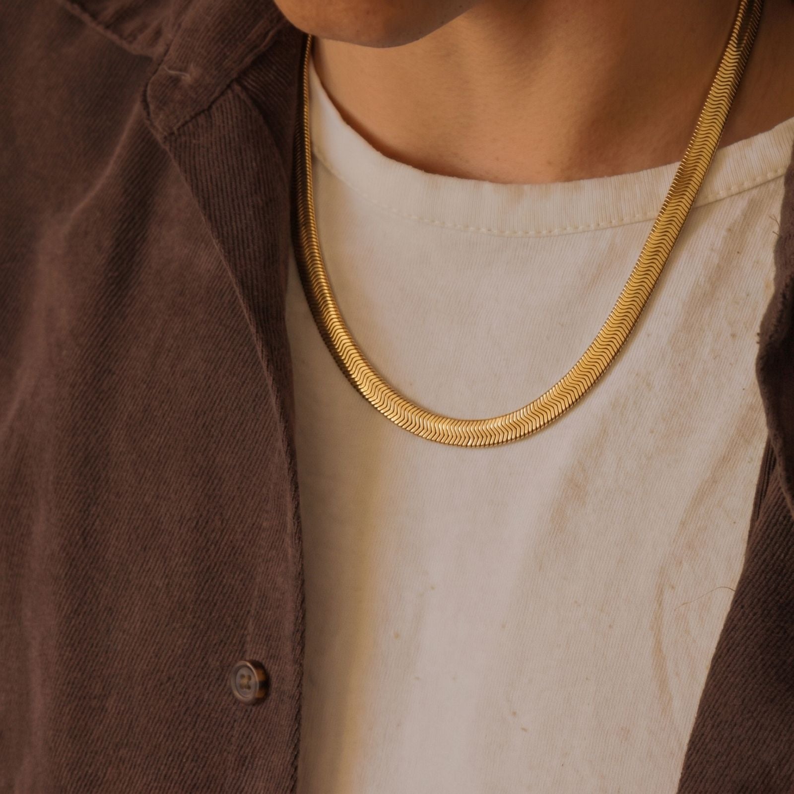 Chaine serpent 8 mm en acier inoxydable, style urbain et affirmé, pour hommes