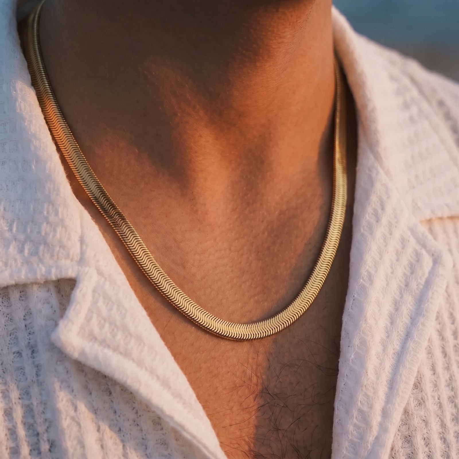 Chaine serpent 8 mm en acier inoxydable, style urbain et affirmé, pour hommes