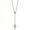 Chapelet collier, avec croix chrétienne et vierge Marie, en perles synthétiques phosphorescentes et alliage métallique