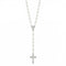 Chapelet collier avec pendentif croix, perles en forme de roses, en alliage métallique, style religieux