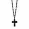 Chapelet collier croix verte translucide ou noir, avec perles en verre, bijou religieux