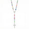 Chapelet collier multicolore, avec perle en argile polymère, en alliage métallique