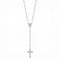 Chapelet collier pendentif croix, avec cristal blanc, en alliage de zinc, style religieux