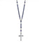 Chapelet collier pour homme, avec pendentif croix en hématite, perles en pierres naturelles