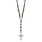 Chapelet collier religieux, avec pierres naturelles et pendentif croix en hématite