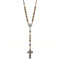 Chapelet en bois naturel, avec pendentif croix et Saint - Benoit, en alliage métallique