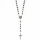 Chapelet Saint - Benoît pendentif croix et médailles religieuses, avec pierre naturelle d'hématite, en alliage métallique