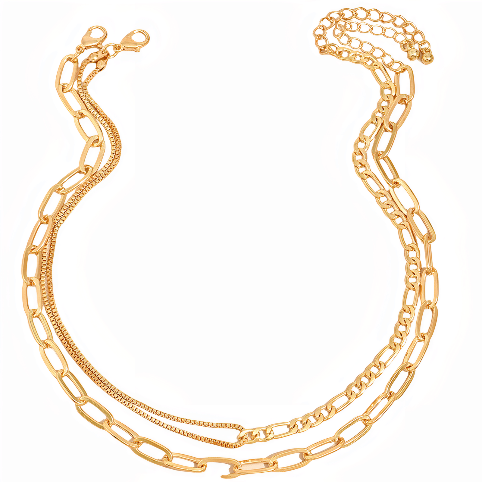 Choker Double Rang, alliage de zinc, style fantaisie, modèle Charlie