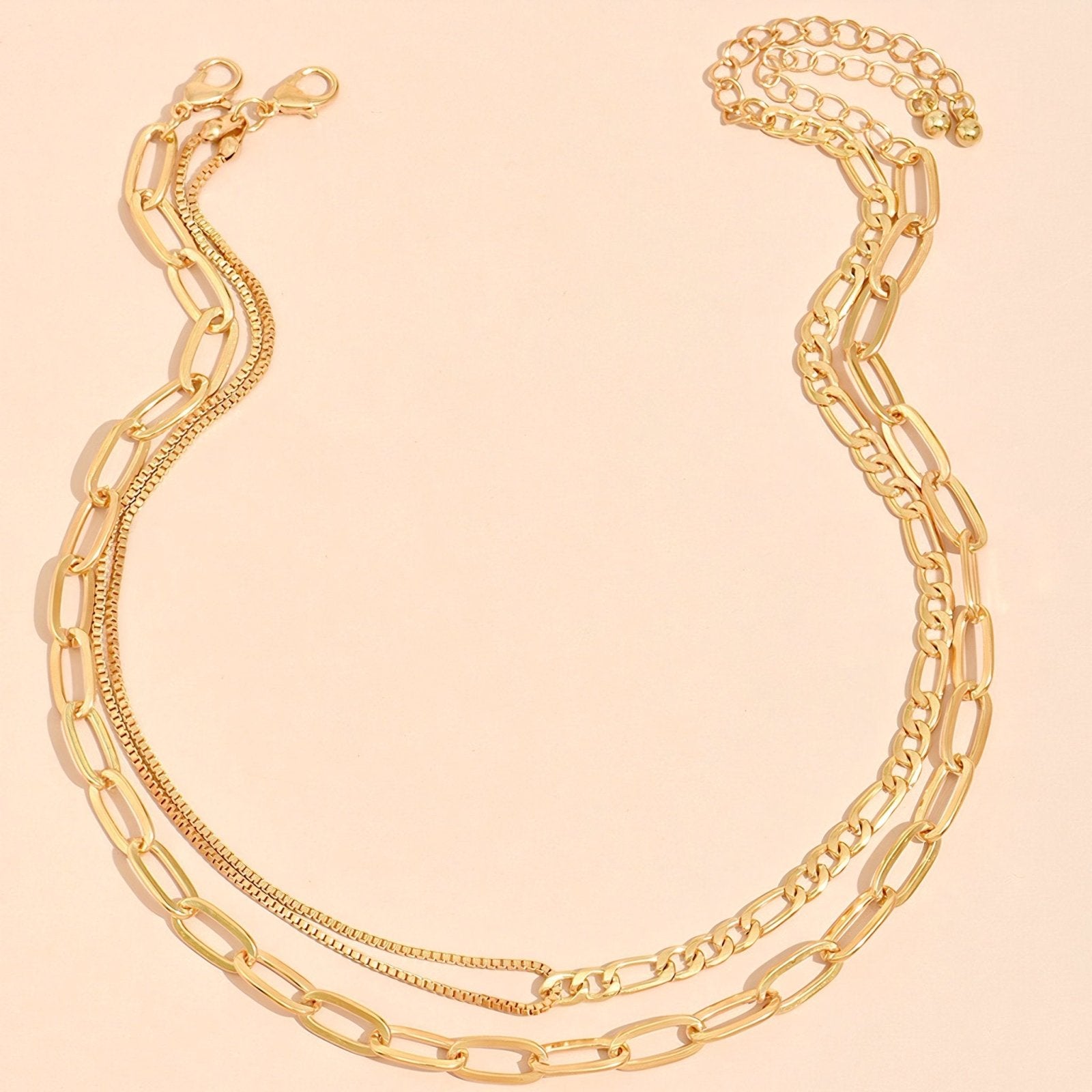 Choker Double Rang, alliage de zinc, style fantaisie, modèle Charlie