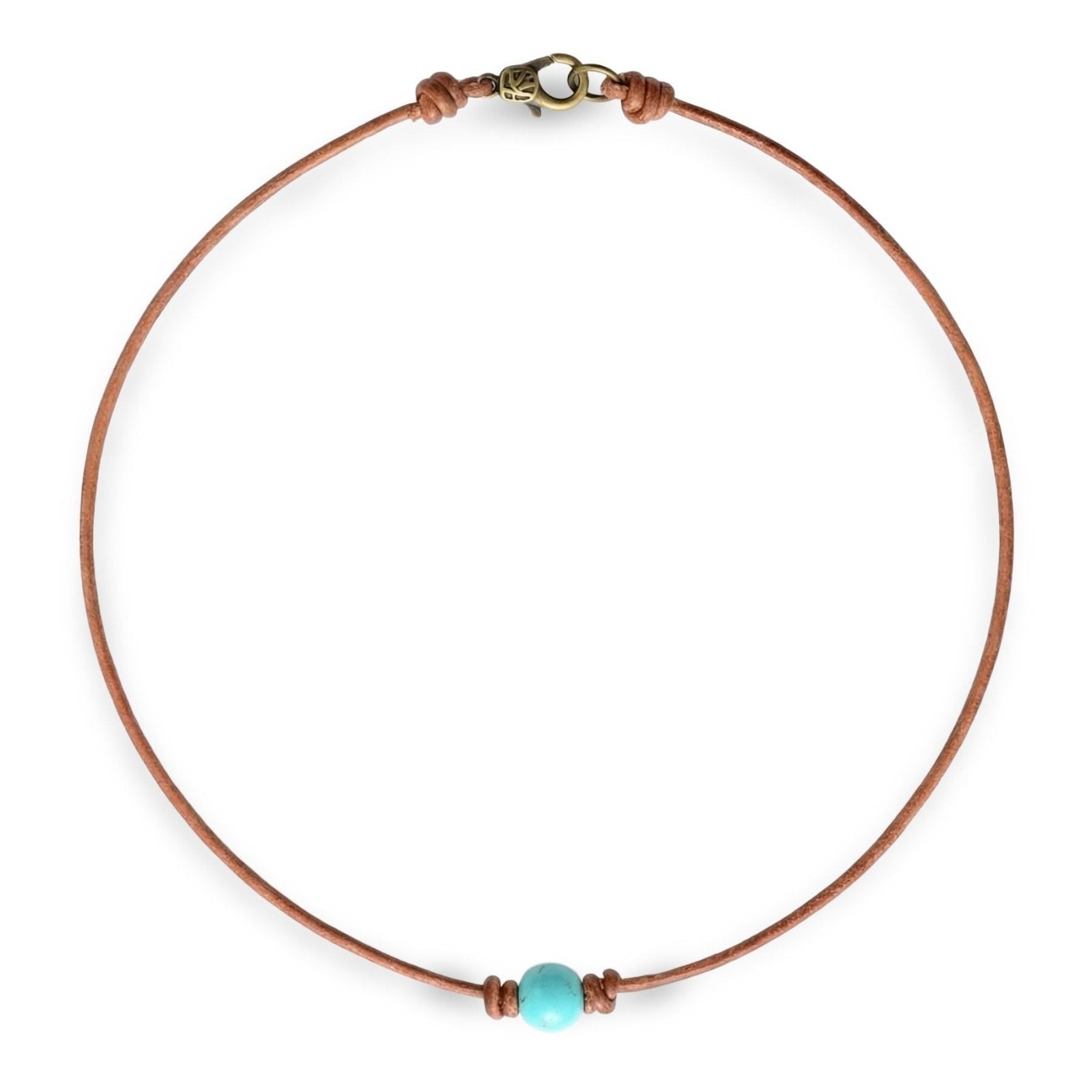 Choker en cordon et pierre naturelle, style bohème pour femme