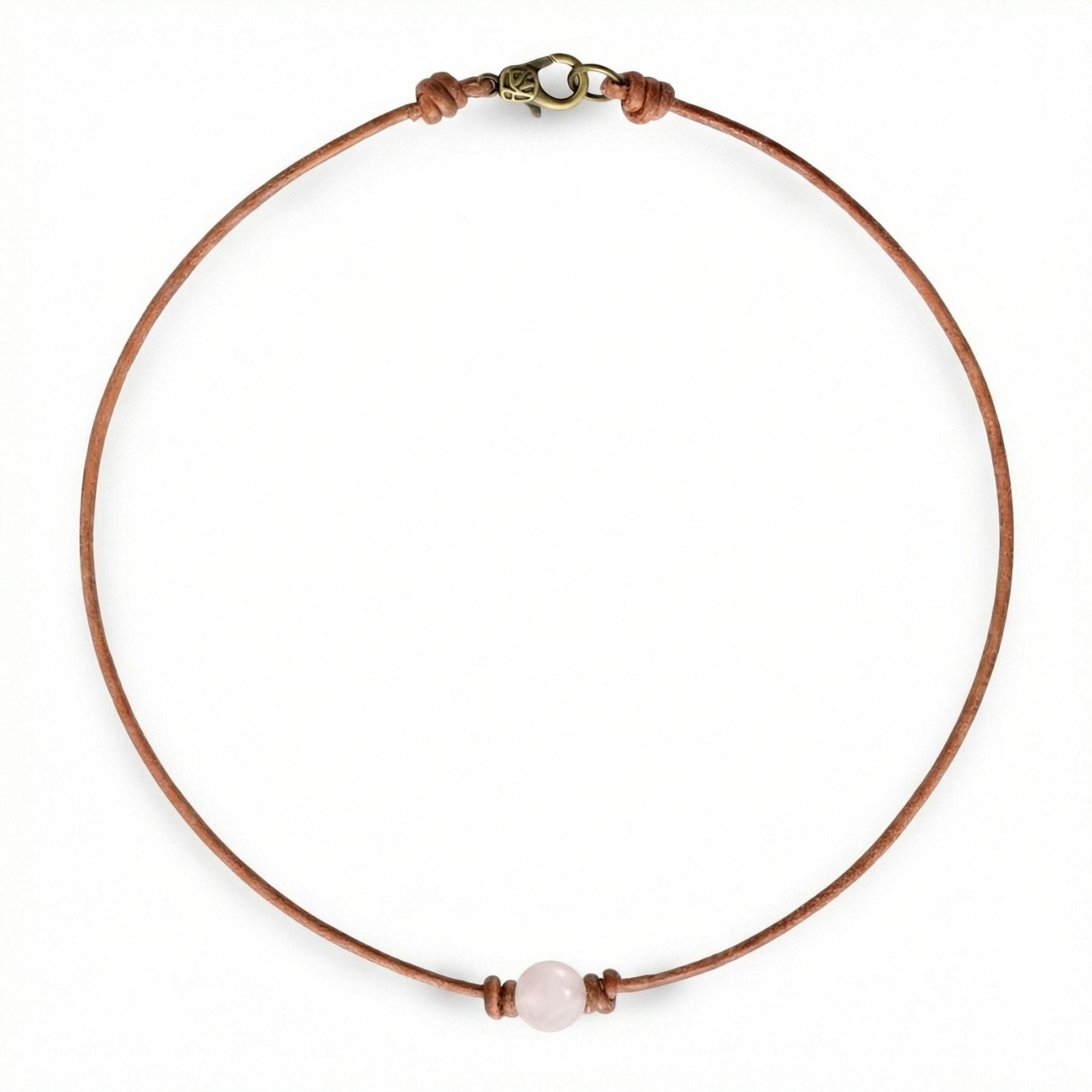 Choker en cordon et pierre naturelle, style bohème pour femme