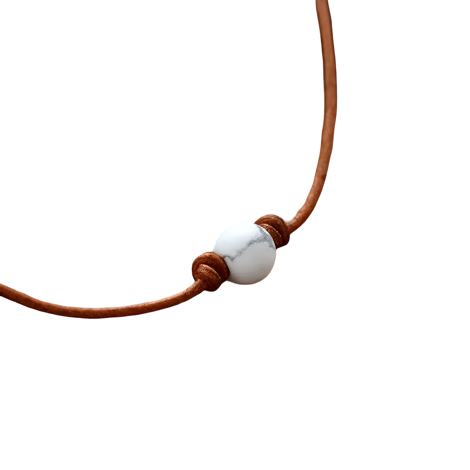 Choker en cordon et pierre naturelle, style bohème pour femme, modèle Nami
