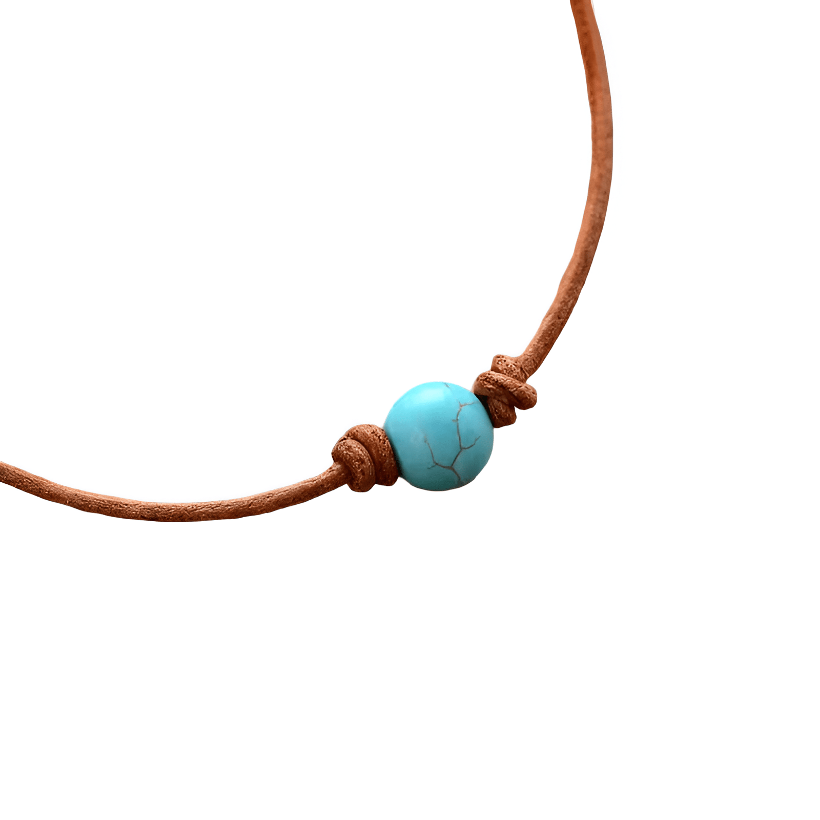 Choker en cordon et pierre naturelle, style bohème pour femme, modèle Nami