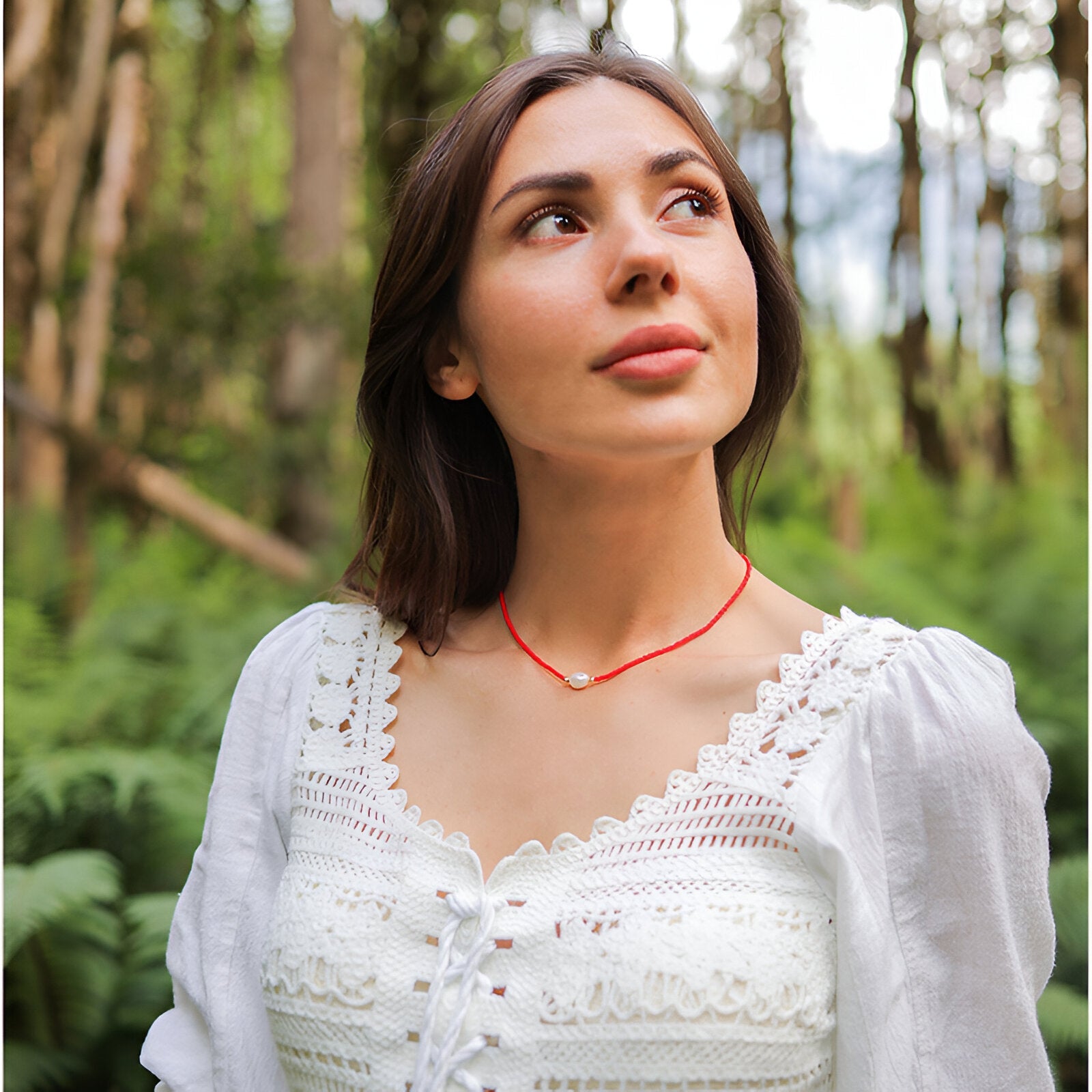 Choker en perles de verre colorées et perle naturelle, bijou estival et tendance, modèle Joy