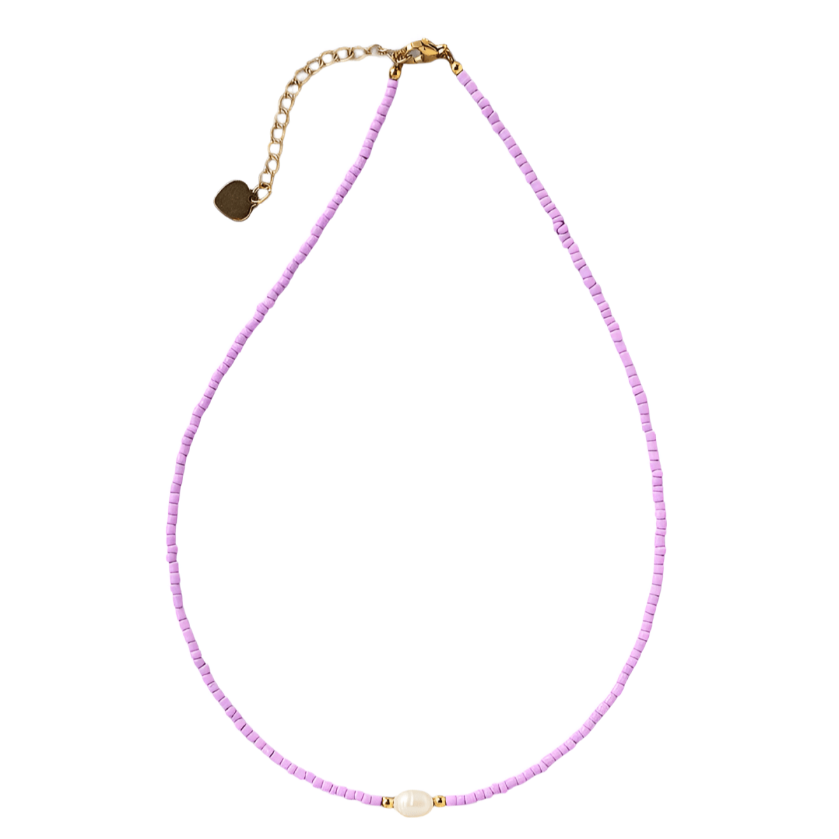 Choker en perles de verre colorées et perle naturelle, bijou estival et tendance, modèle Joy