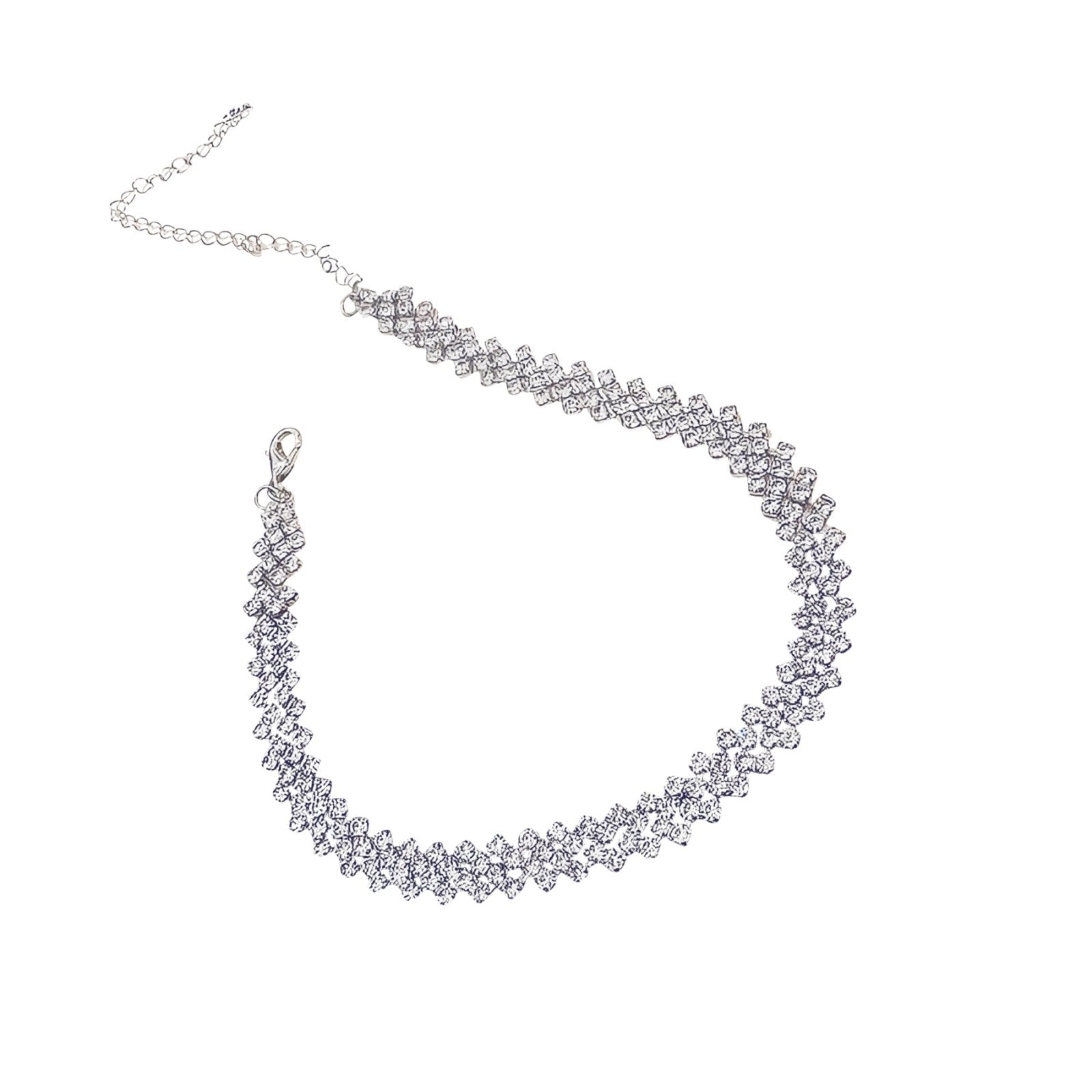 Choker ras - de - cou brillant, strass noir, pour soirée élégante, modèle Éclipse
