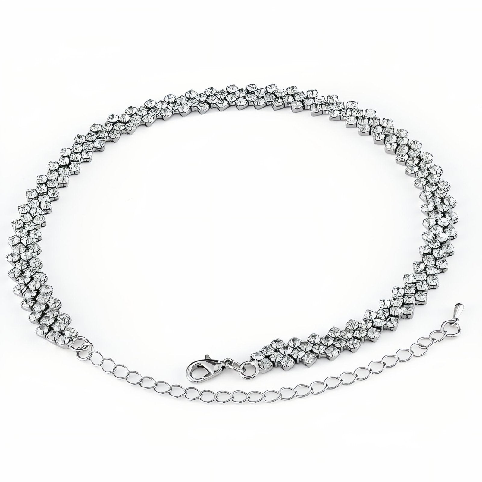 Choker ras - de - cou brillant, strass noir, pour soirée élégante, modèle Éclipse
