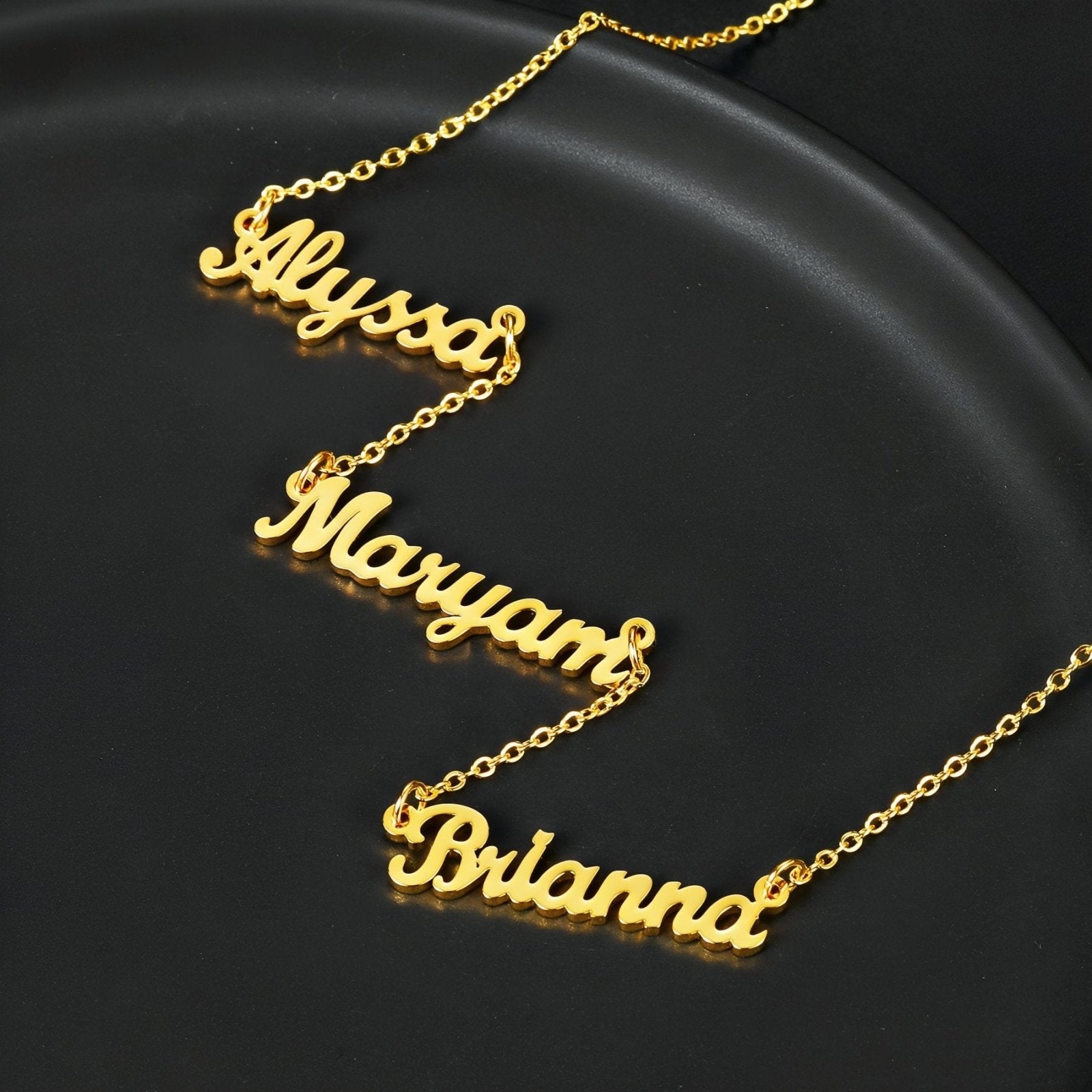 Collier à graver, 1 à 5 prénoms, en acier inoxydable 18K, modèle Memories