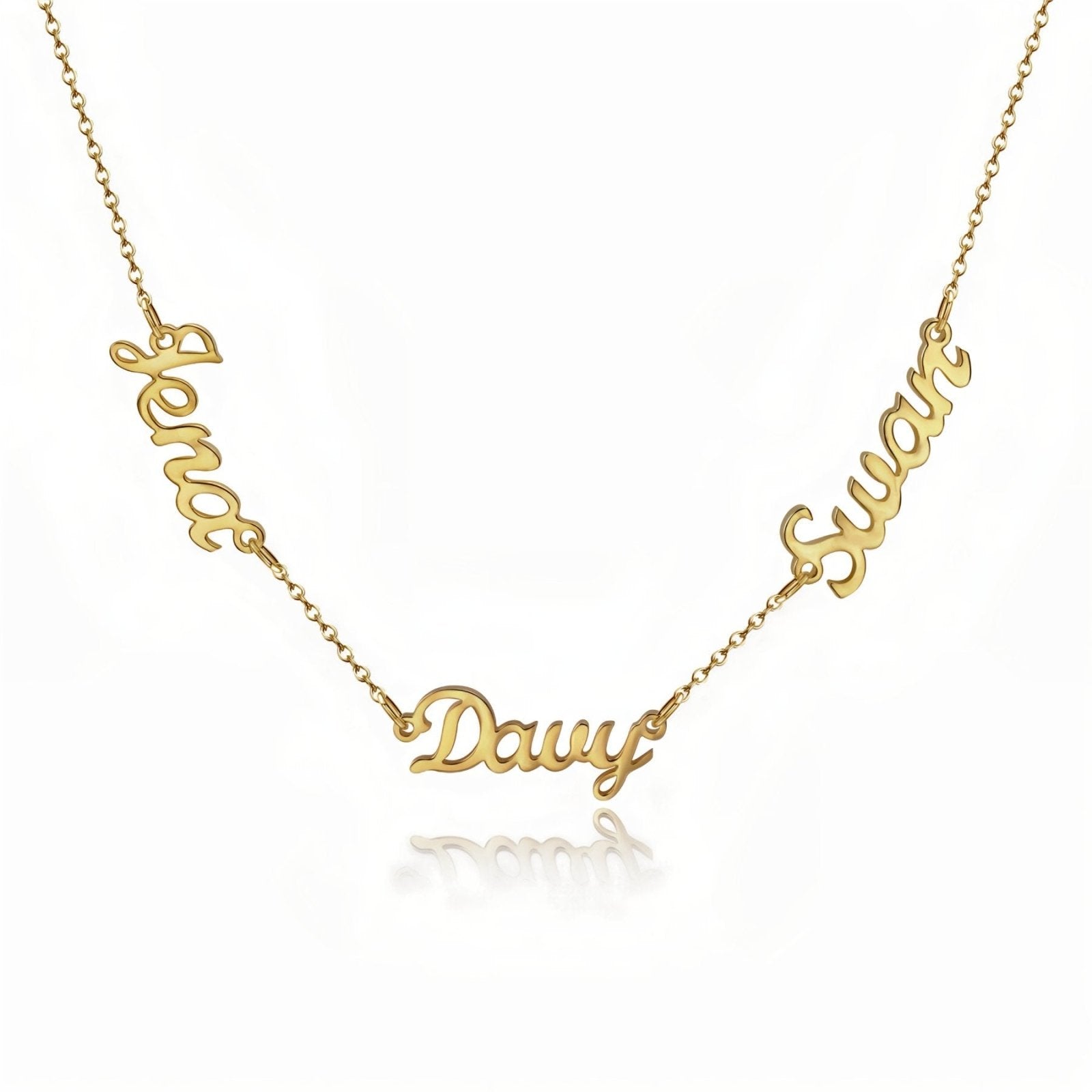 Collier à graver, 1 à 5 prénoms, en acier inoxydable 18K, modèle Memories