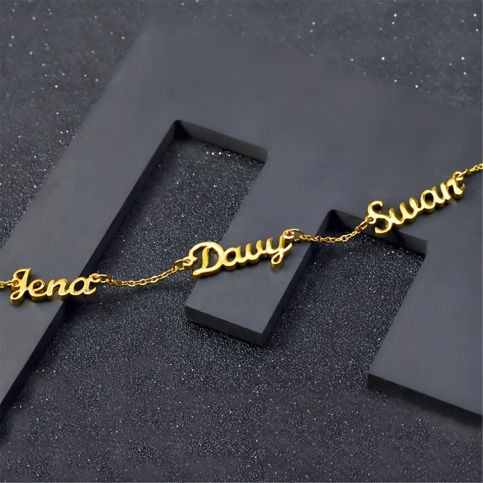 Collier à graver, 1 à 5 prénoms, en acier inoxydable 18K, modèle Memories