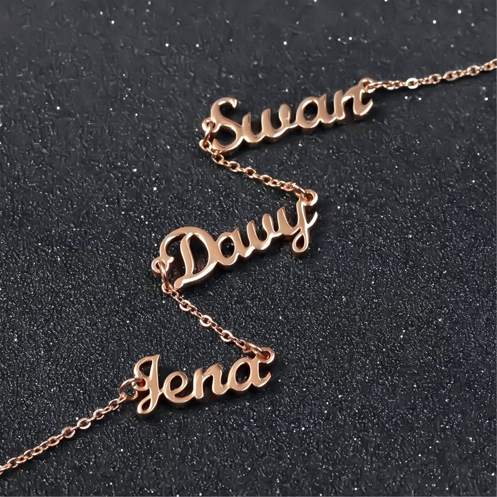 Collier à graver, 1 à 5 prénoms, en acier inoxydable 18K, modèle Memories