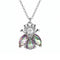 Collier abeille pour femme, en argent 925, avec pierres colorées