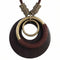 Collier africain en bois, avec pendentif rond, en alliage métallique, cordon ajustable, style bohème