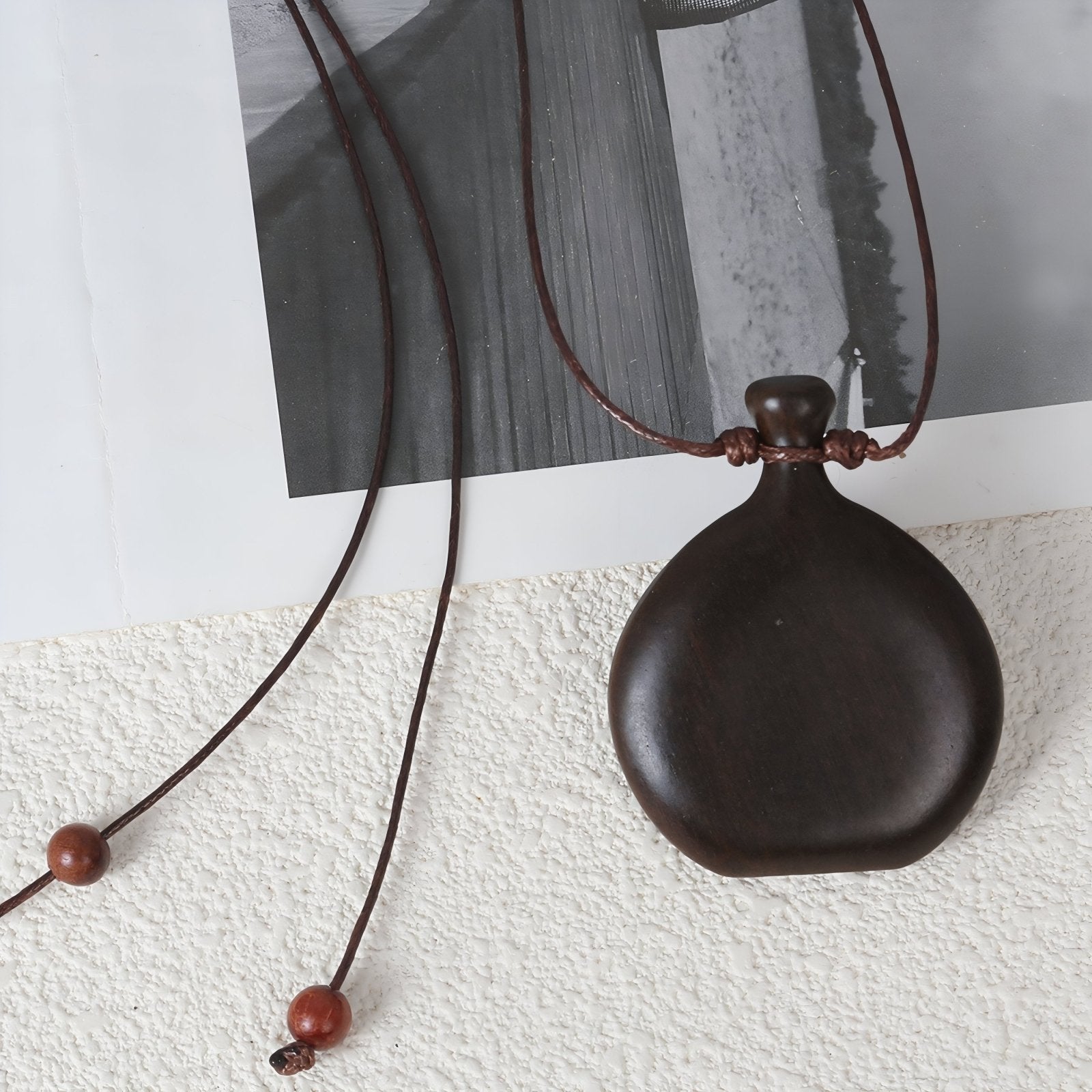 Collier africain en bois naturel, avec pendentif ethnique rétro pour femme, cordon ajustable