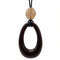 Collier africain en bois naturel, avec pendentif ovale et résine, cordon ajustable