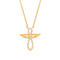Collier ange ailé en acier inoxydable, forme de croix, serti de zircons brillants, modèle Bellewing