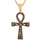 Collier ankh pour homme, en acier inoxydable doré, style égyptien