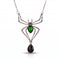Collier araignée gothique pour femme, en alliage de zinc, avec pierre verte
