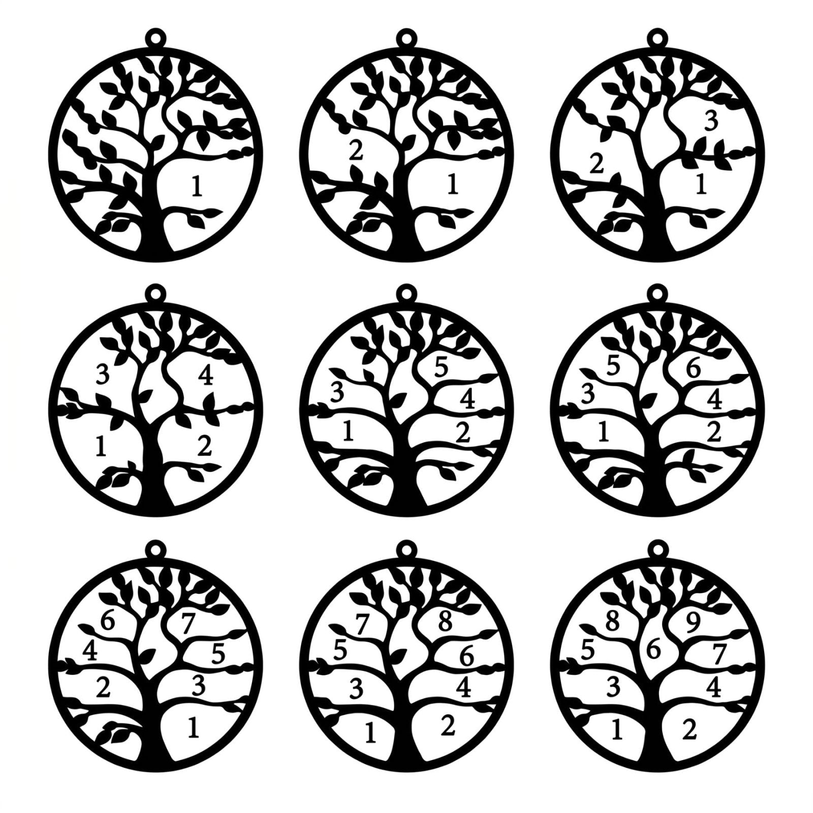 Collier arbre de vie familial, personnalisable avec prénoms, en acier inoxydable