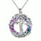 Collier arbre de vie pour femme, en argent 925, avec cristal coloré