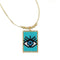 Collier artisanal multicolore en perles Miyuki, motif œil protecteur ou cœur sacré, cordon doré