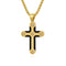 Collier avec croix en fibre de carbone noire et strass, chaîne jaseron, modèle Matthias