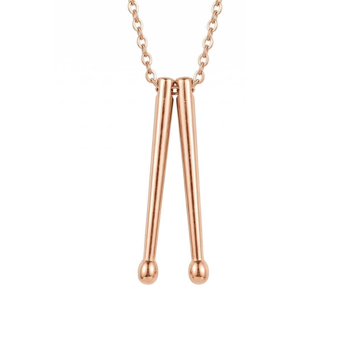 Collier baguettes de batterie pour homme, en acier titane, pendentif musical au design minimaliste