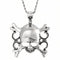 Collier biker pour homme, avec pendentif tête de mort pirate, en acier inoxydable