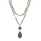 Collier bohème en pierres naturelles multicolores, pendentif goutte et carré, style bohème chic, modèle Tara
