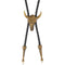 Collier bolo tie buffalo, tête de taureau en métal, cordon en cuir noir
