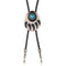 Collier bolo tie cowboy mixte, motif patte d'ours, style western, cordon en cuir noir et pierre turquoise