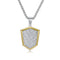 Collier bouclier minimaliste pour homme, acier inoxydable bicolore, maille vénitienne, modèle Soma