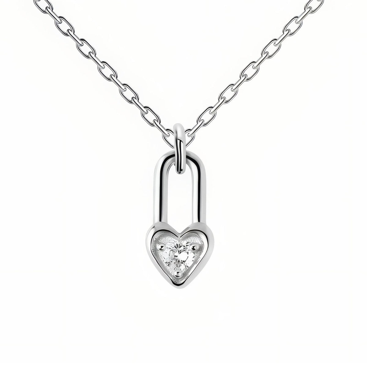 Collier cadenas cœur pour femme, en argent 925, style minimaliste