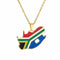 Collier carte d'Afrique du Sud unisexe, en acier inoxydable, pendentif émaillé coloré au style ethnique