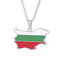 Collier carte de Bulgarie unisexe, en acier inoxydable, pendentif émaillé aux couleurs du drapeau bulgare