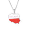 Collier carte de Pologne unisexe, en acier inoxydable, pendentif émaillé aux couleurs du drapeau polonais